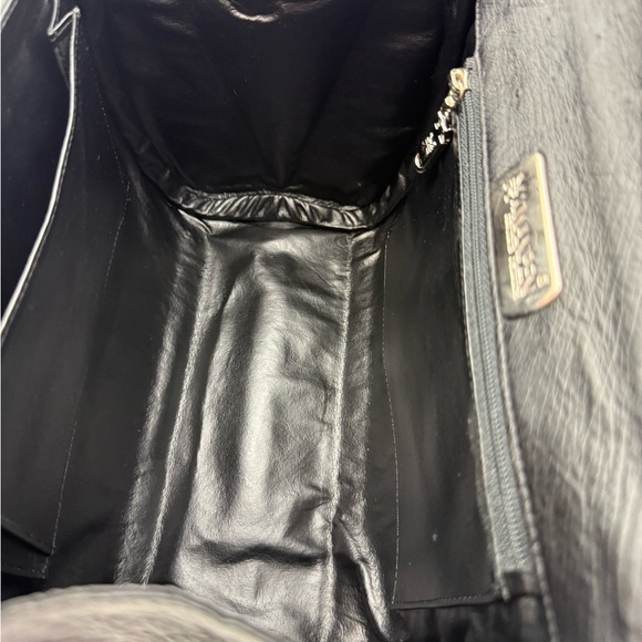 KWANPEN 1938 SINGAPORE Exotic Genuine OSTRICH 25 Bag in Black w/ Silver Hardware - Picture 13 of 16